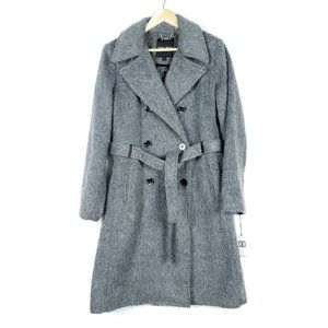 Ivanka Trump Trench Furry Gray Pea Coat
